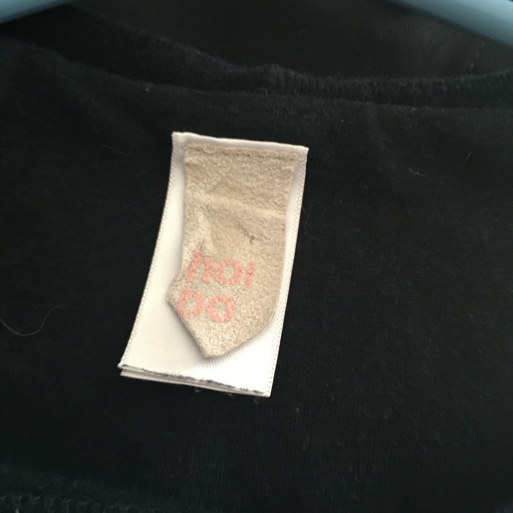 HOI BO Black Stretch Bamboo Cotton Pullover Mini Dress Tee S - Picture 4 of 5